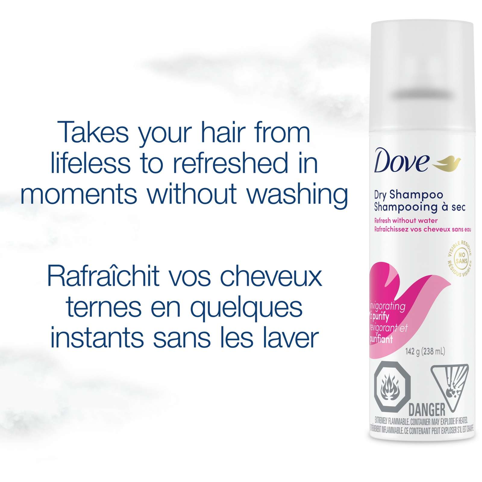 Dove Dry Shampoo care for in between washes Invigorating weightless formula 142 g