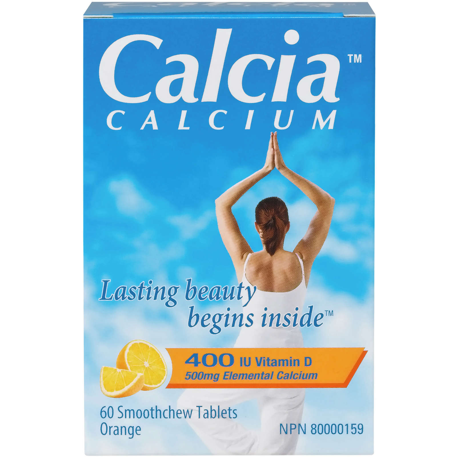 Calcia Calcium with Vitamin D 400IU 500MG orange