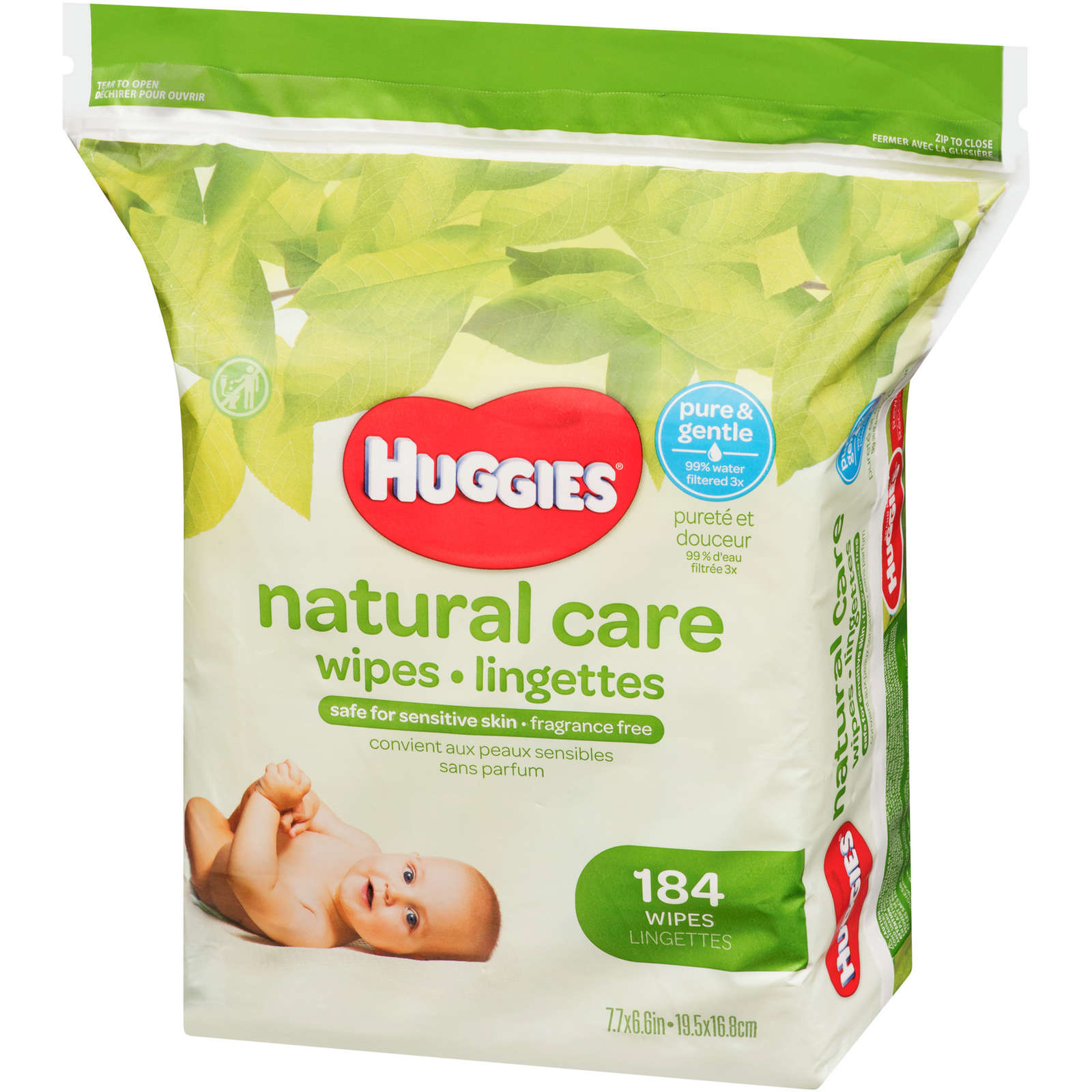 Natural Care Sensitive Baby Wipes, Unscented, 1 Refill Pack