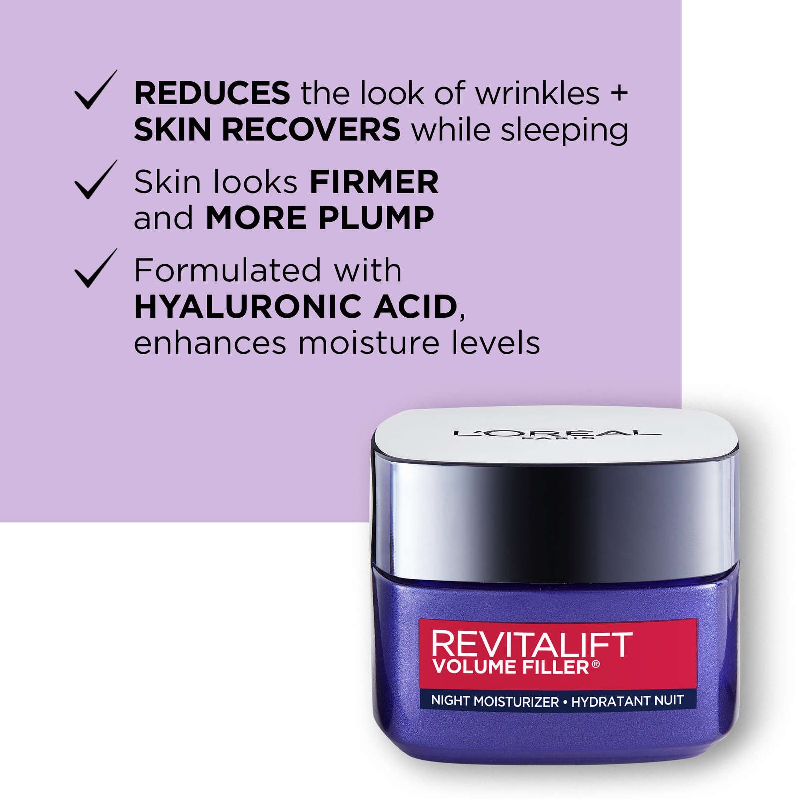 Revitalift Volume Filler Anti-Aging Replumping Night Moisturizer