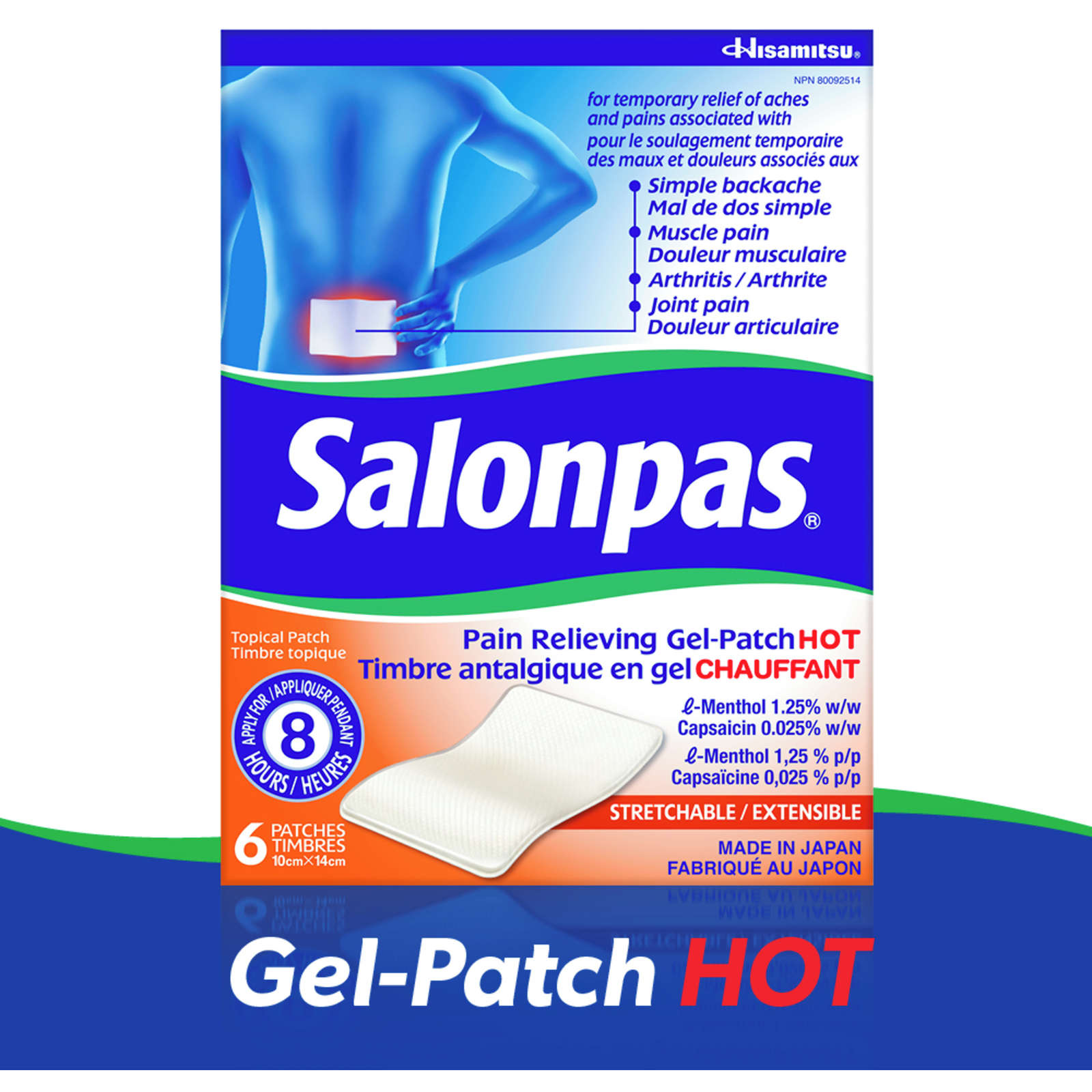 Salonpas Pain Relieving Gel-Patch HOT