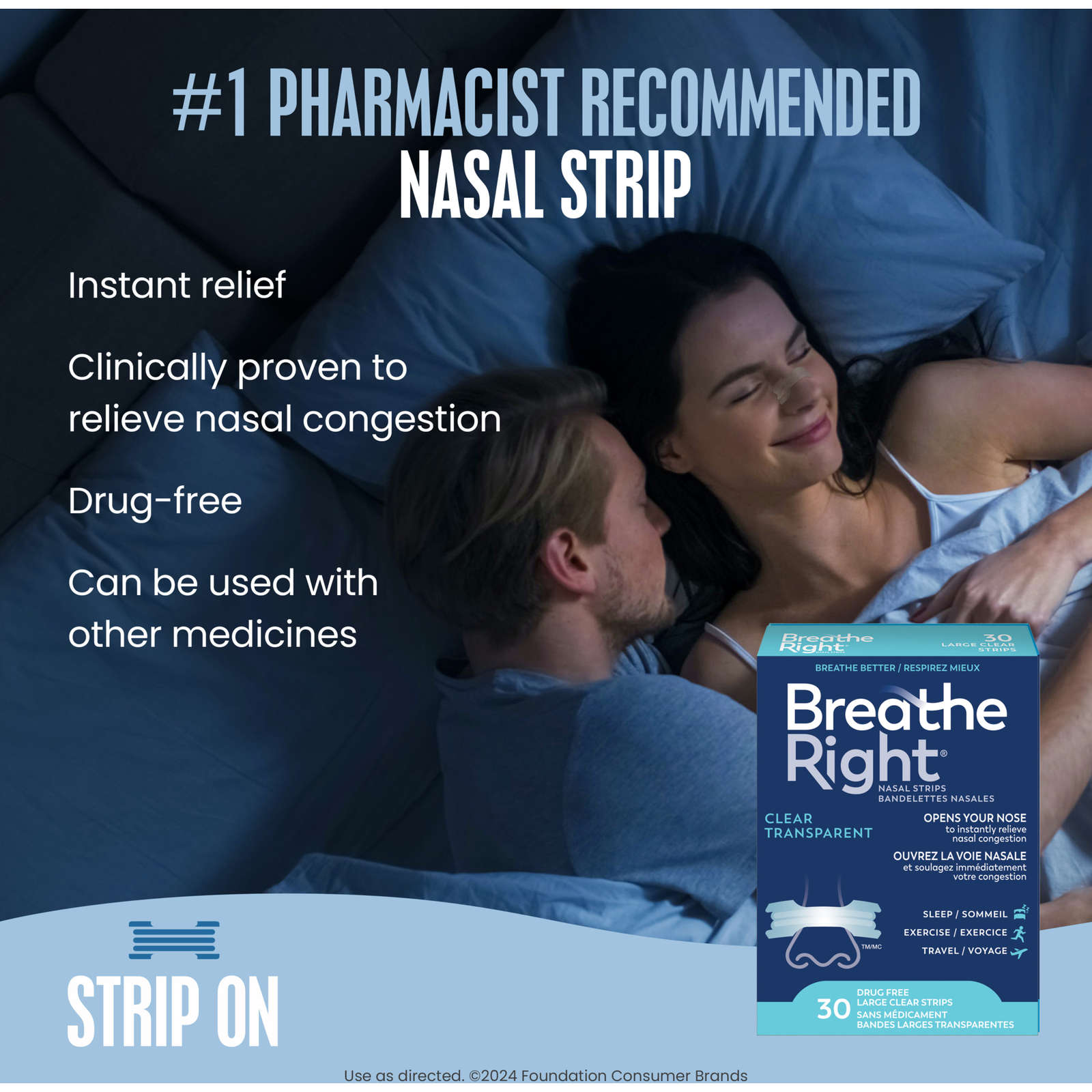 Nasal Strips Large Clear 30ct