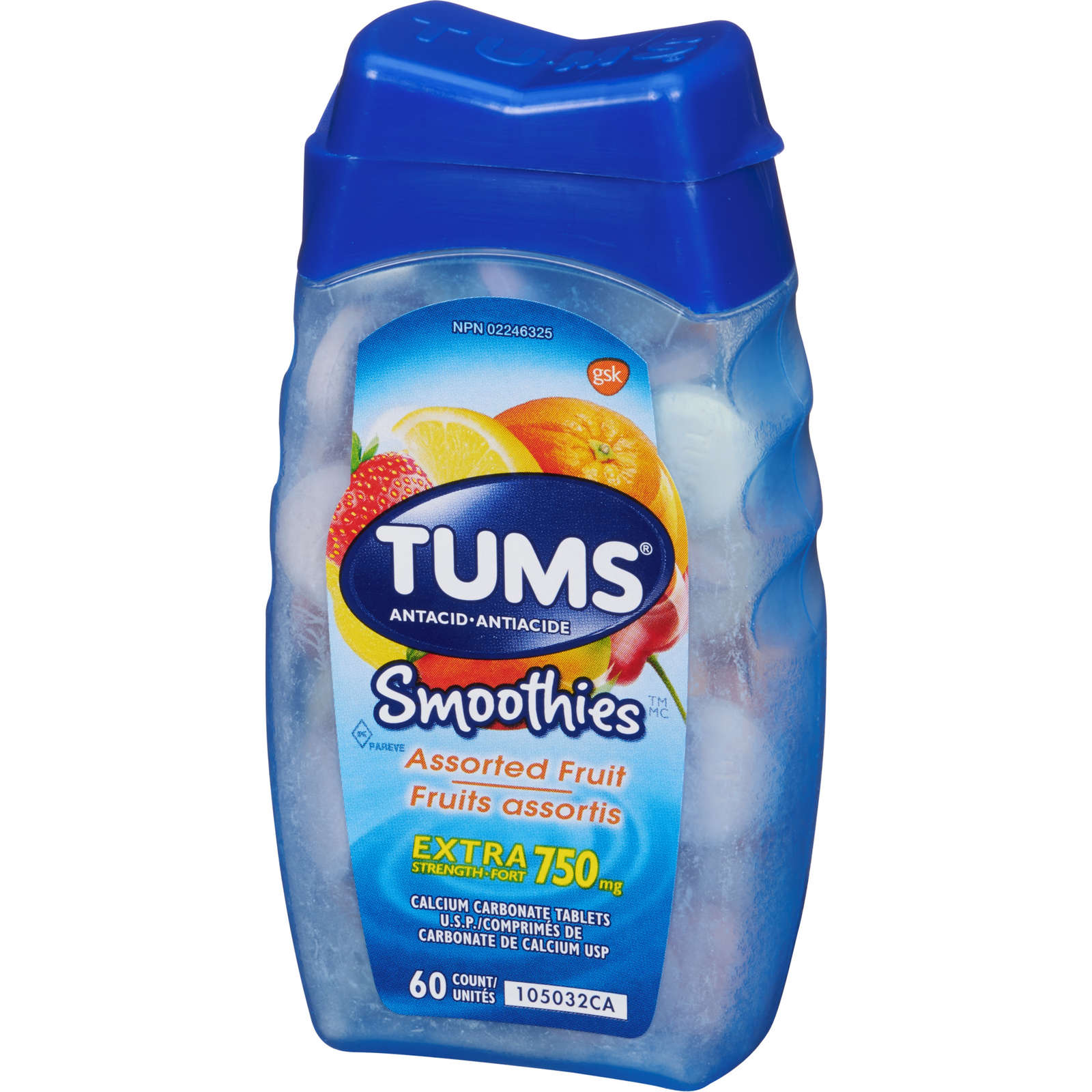 Tums Extra Strength Smoothie Assorted Fruit 60 count