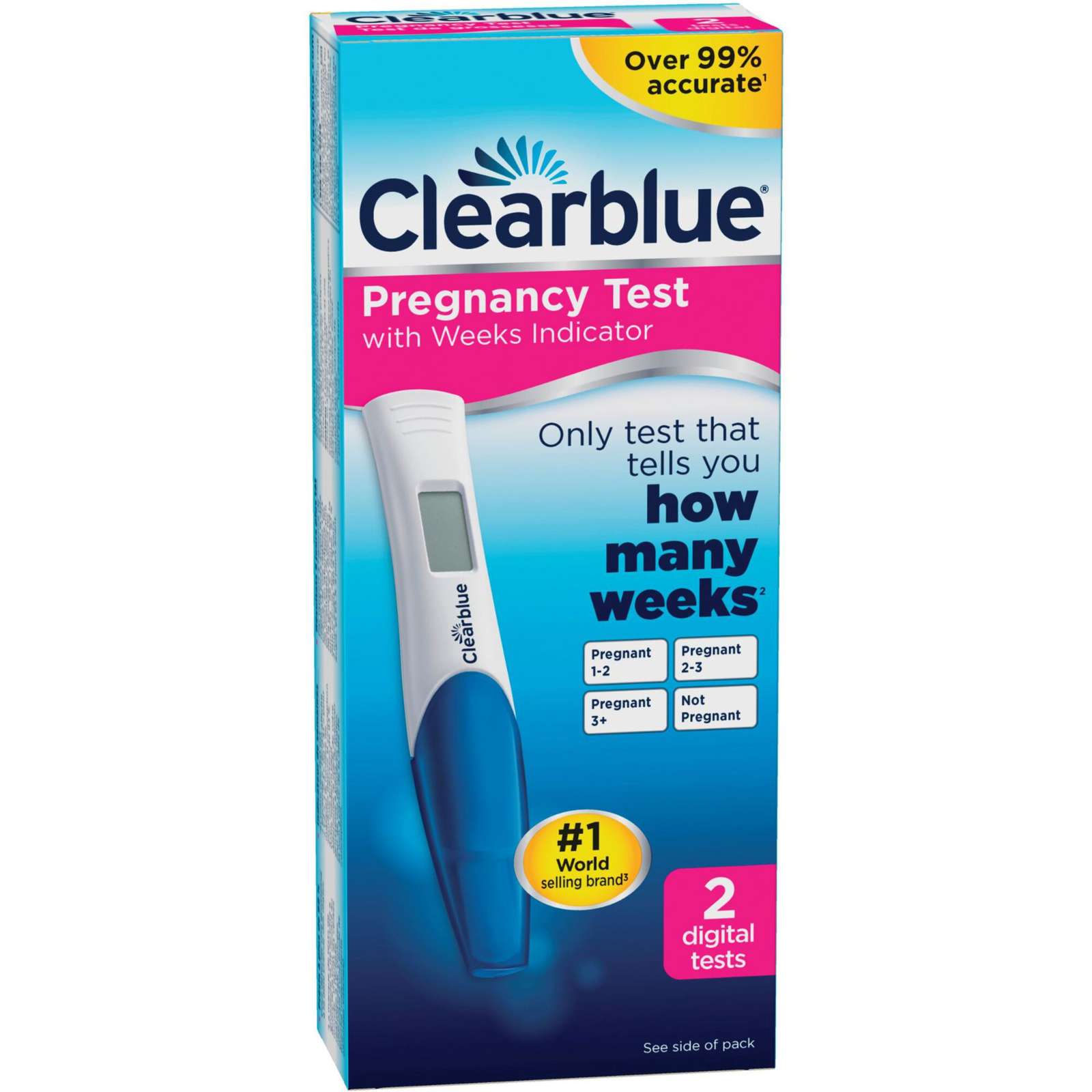 Pregnancy Test with Weeks Indicator, 2 Count