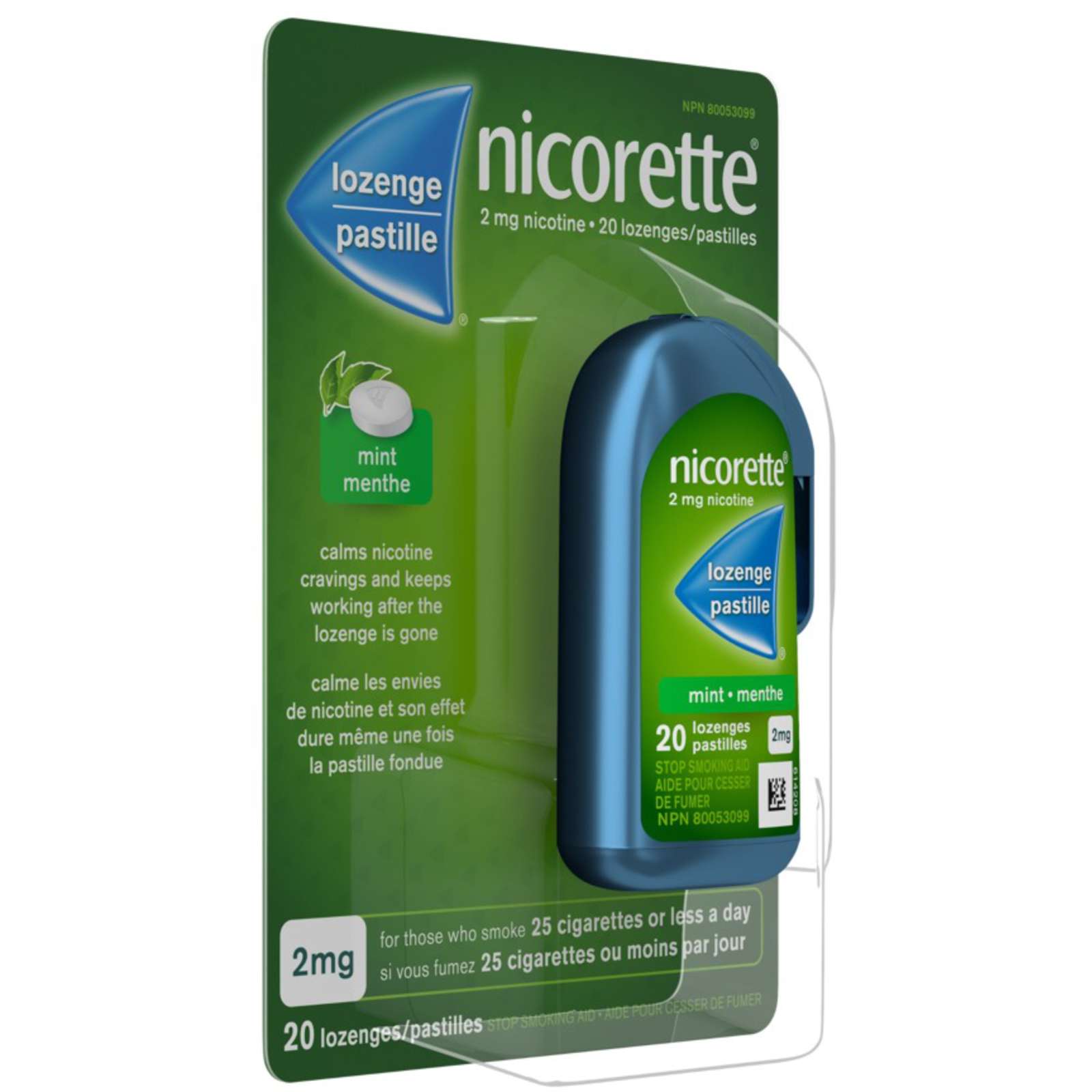 Nicotine Lozenges, 2mg, Mint, 20 Count