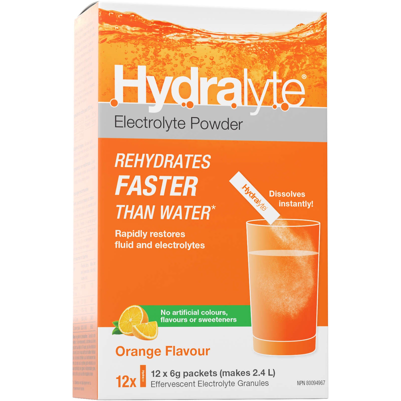 Effervescent Electrolyte Granule Sticks, Orange