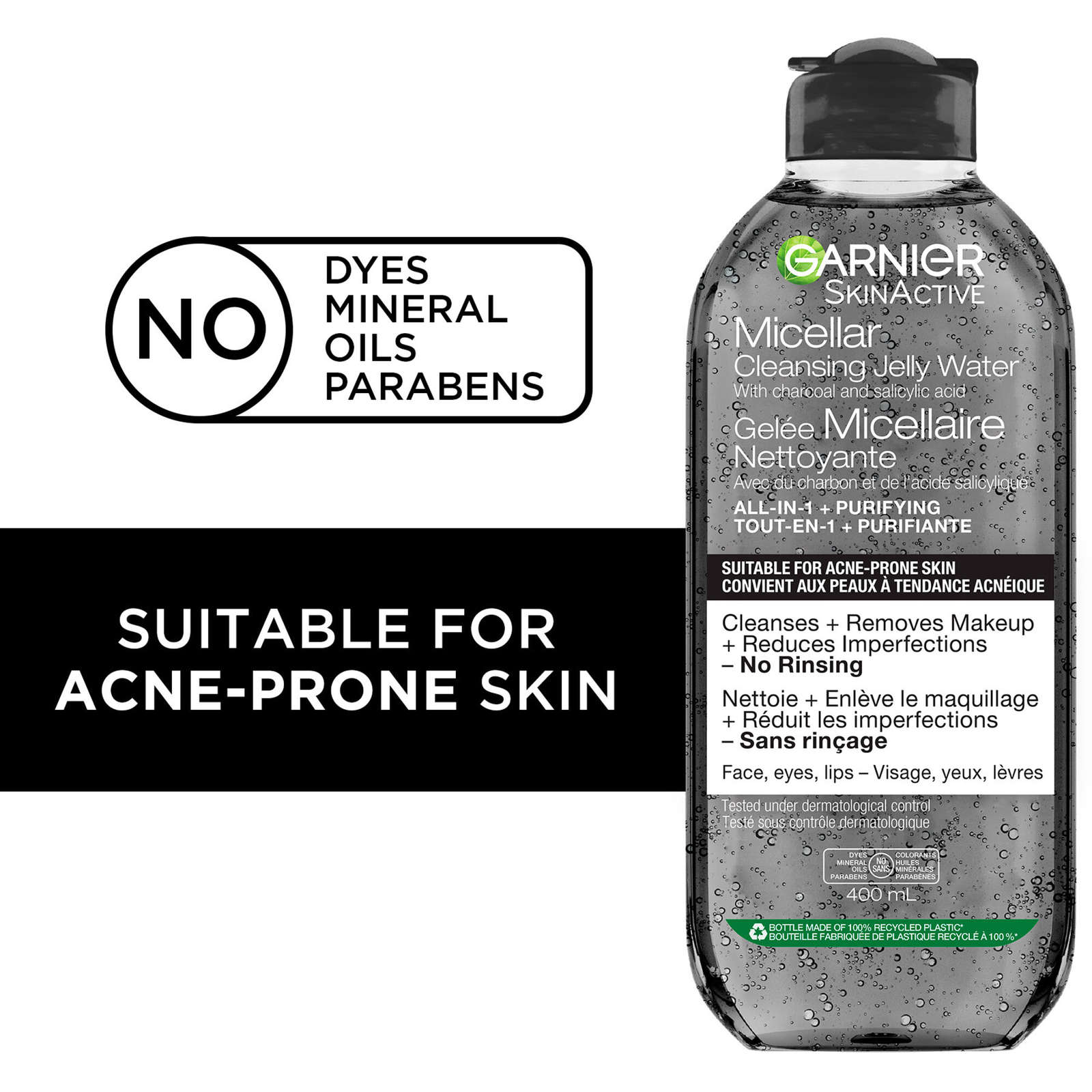 Garnier SkinActive Micellar Cleansing Jelly Water All-in-1 with Charcoal and Salicylic Acid