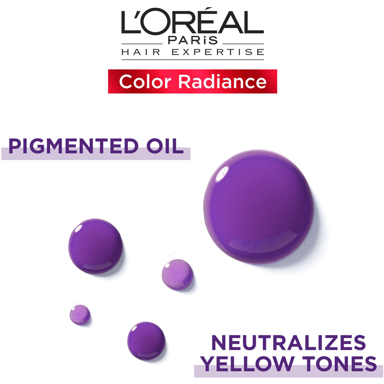 L'Oreal Paris Hair Expertise Color Radiance Purple Reviving Oil, For Bleached, Blonde, and Highlighted Hair, 100ml