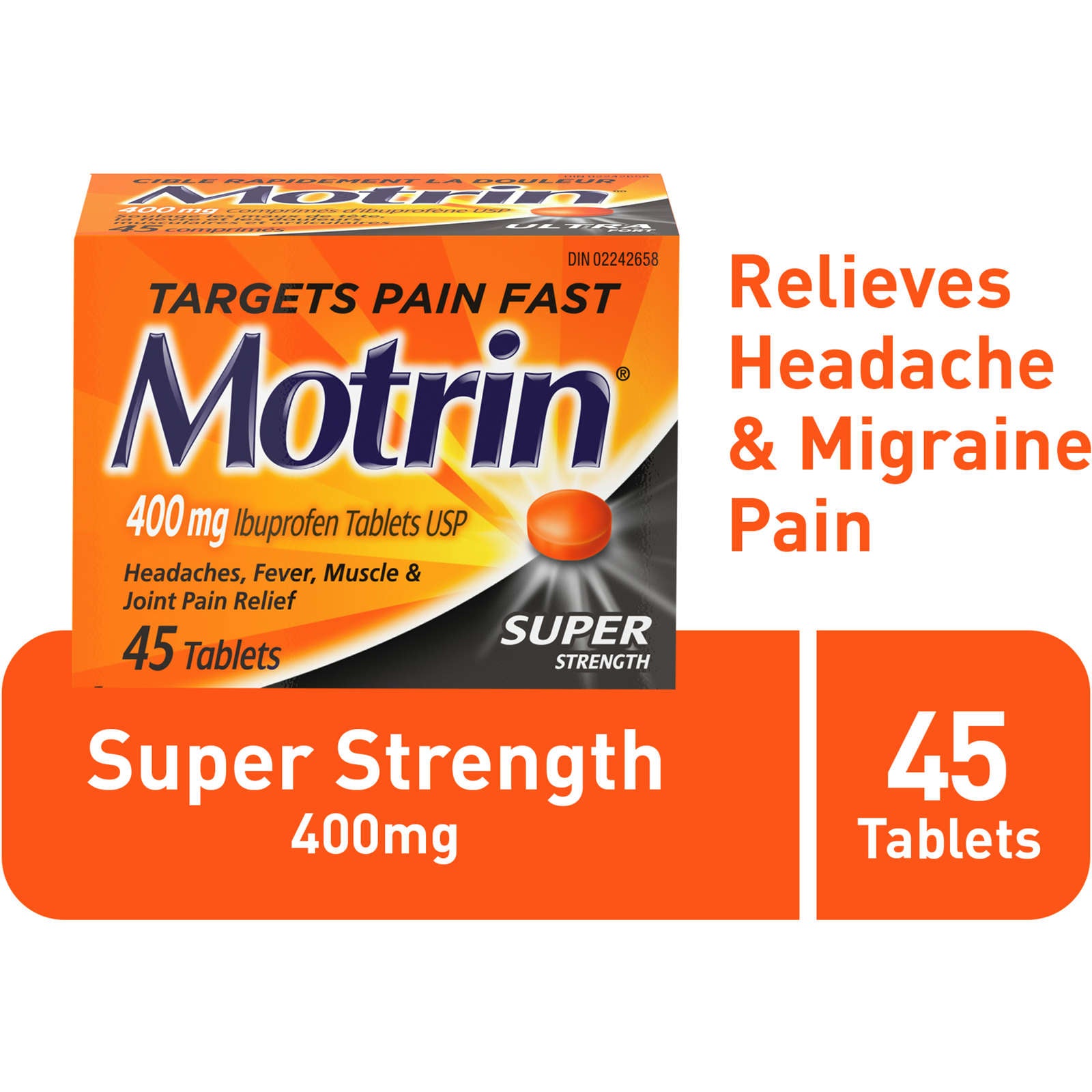 Super Strength Pain Relief Ibuprofen 400mg, Tablets