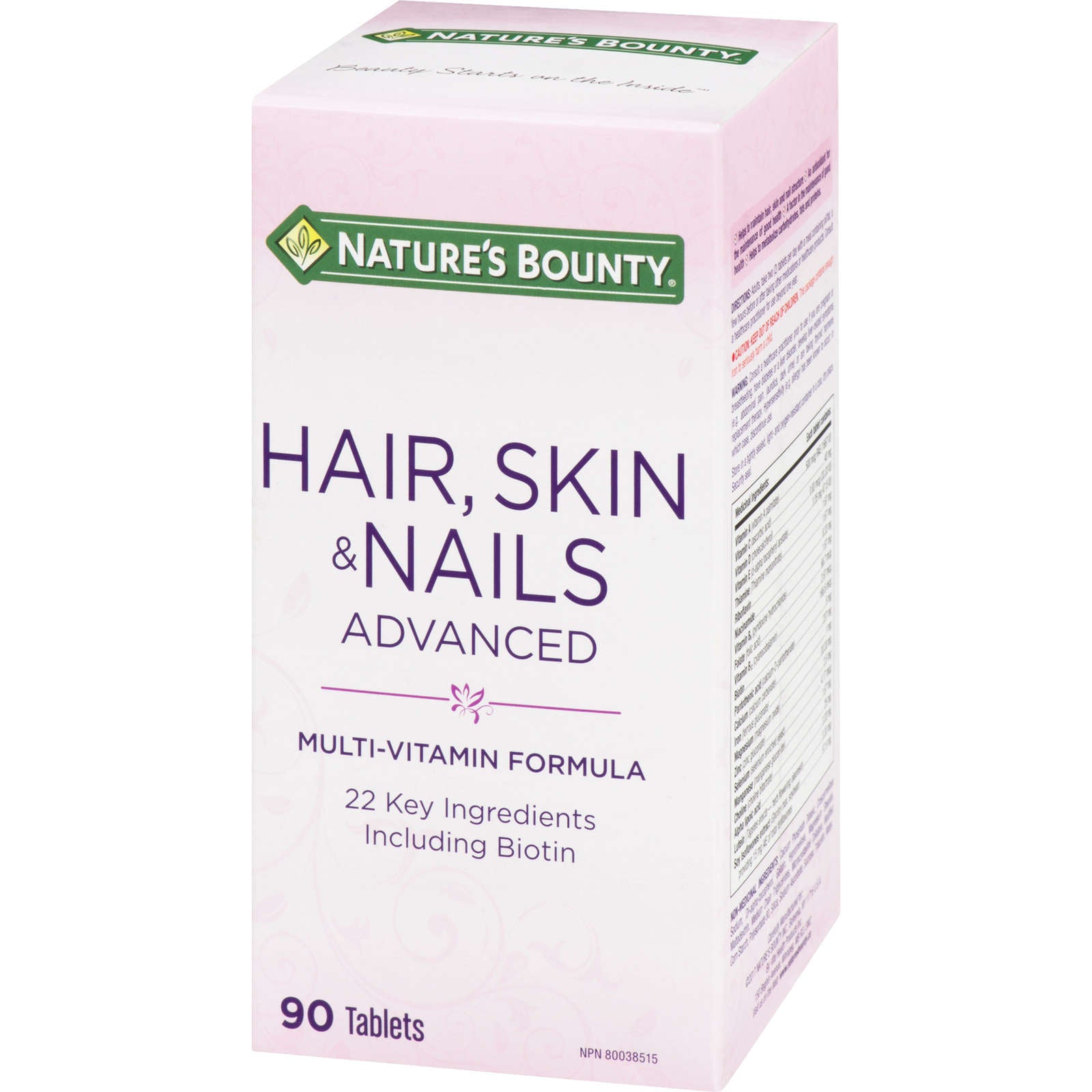 Hair, Skin & Nails Advanced with Biotin Supplement, Multivitamin Formula