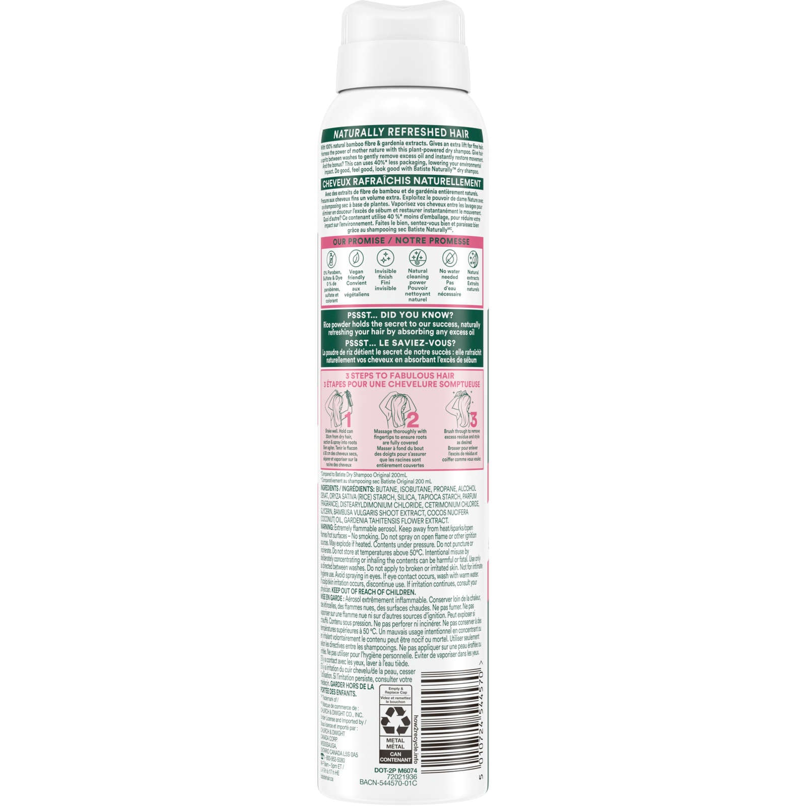 Naturally™ Dry Shampoo, Bamboo Fibre & Gardenia