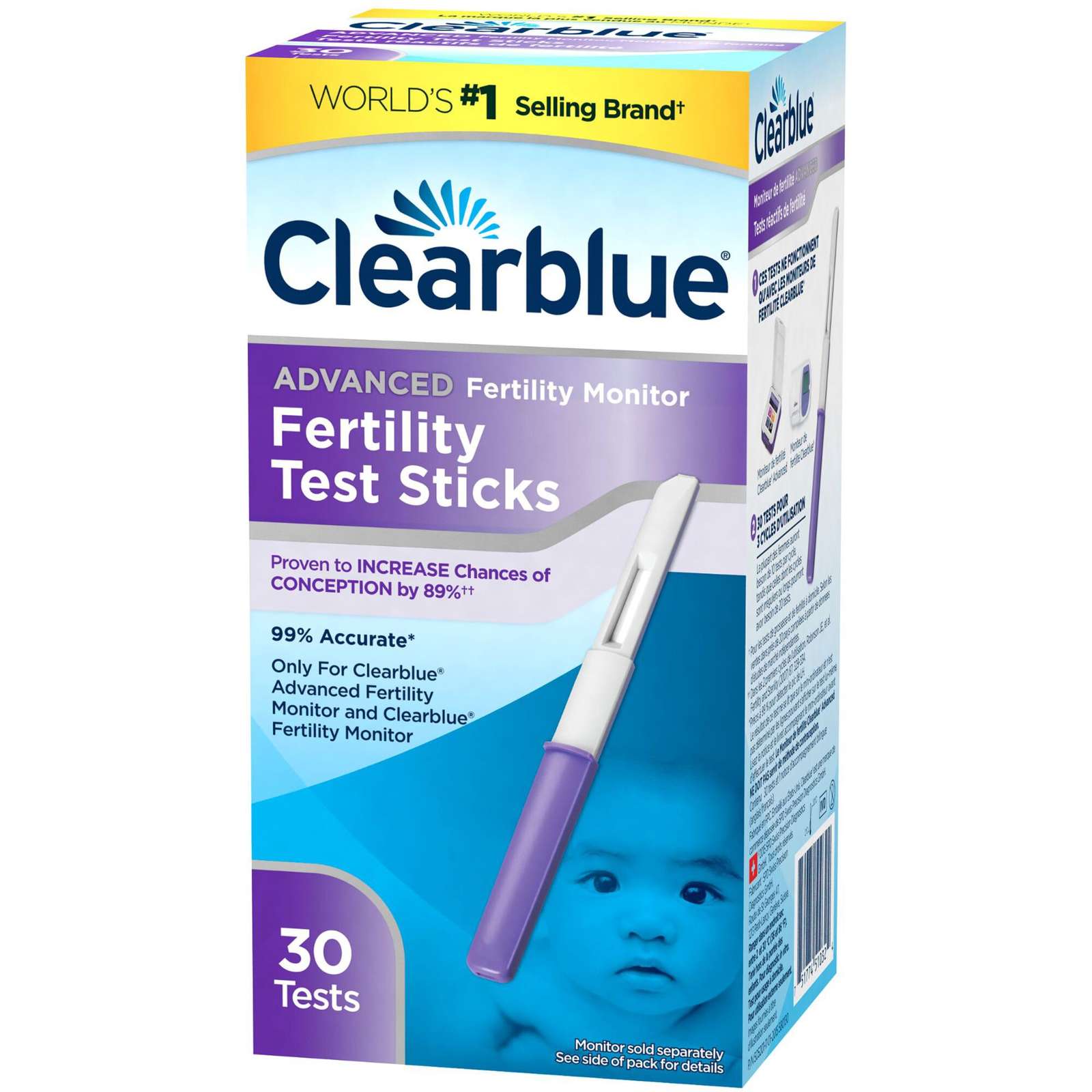 Advanced Fertility Monitor Fertility Test Sticks, 30 Fertility Test Sticks