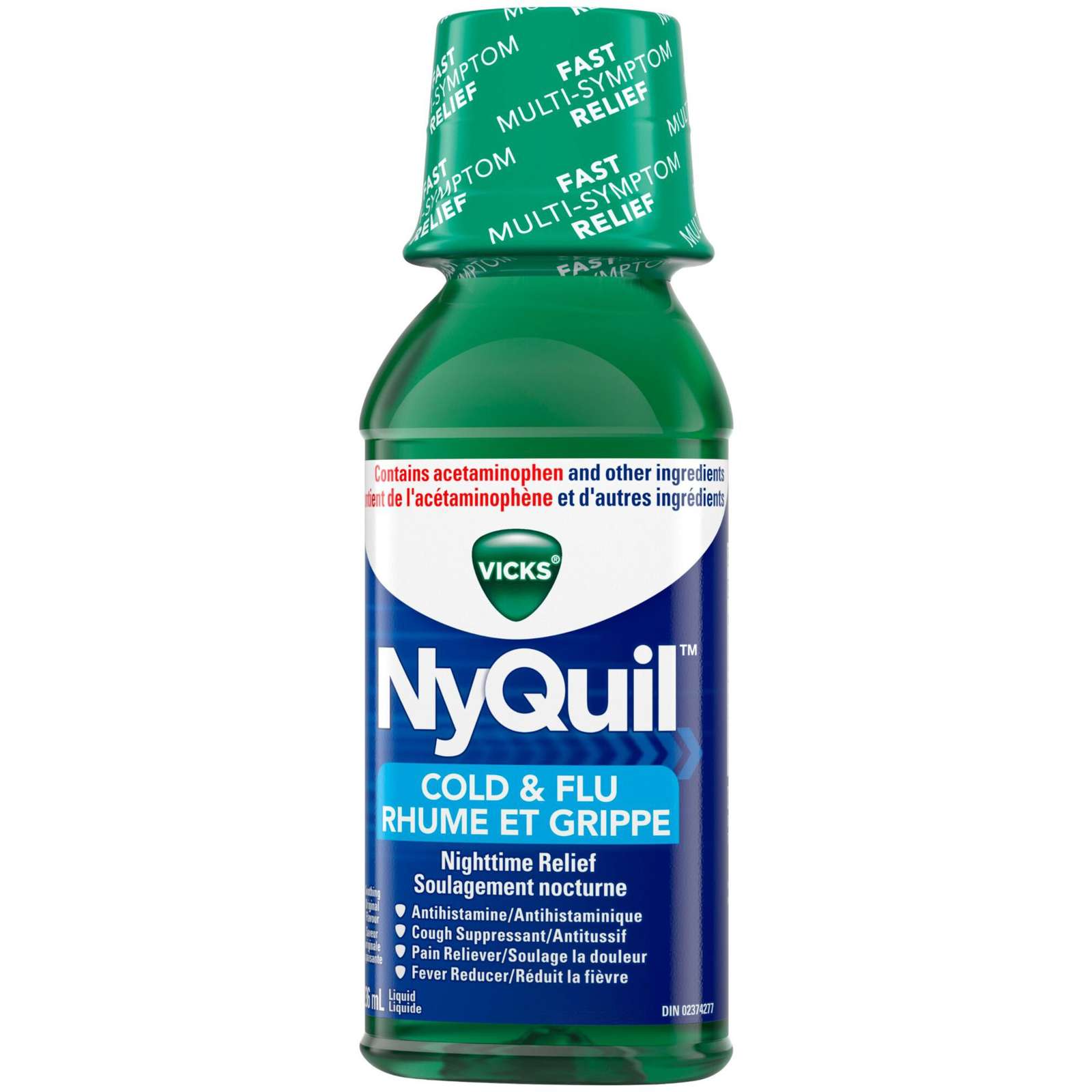 NyQuil Cold & Flu Nighttime Relief Liquid, Original, 236 mL