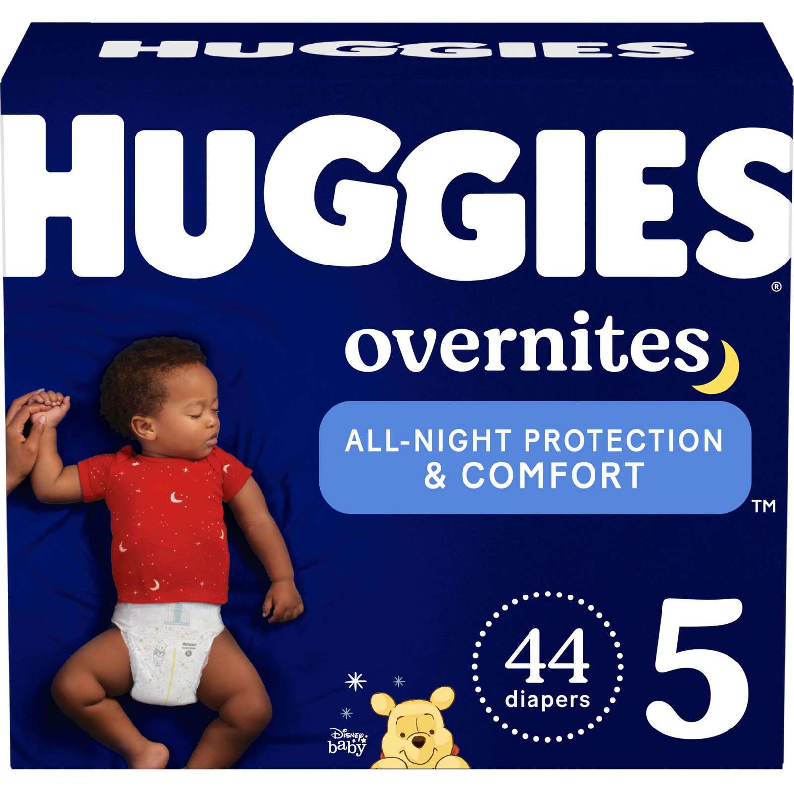 Huggies Overnites Nighttime Baby Diapers, Size 5, 44 Count