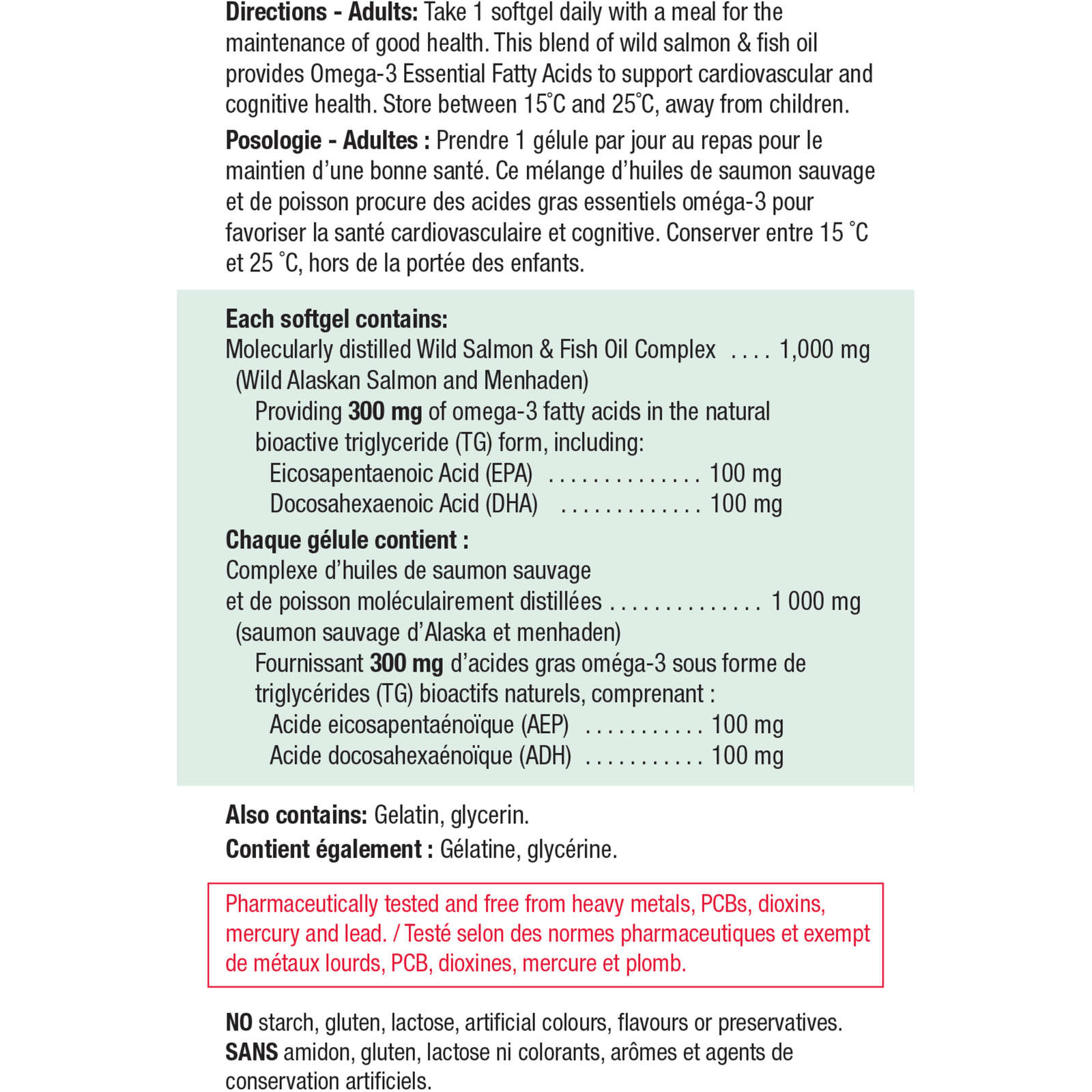 Wild Salmon and Fish Oils Omega-3 Complex 1,000 mg