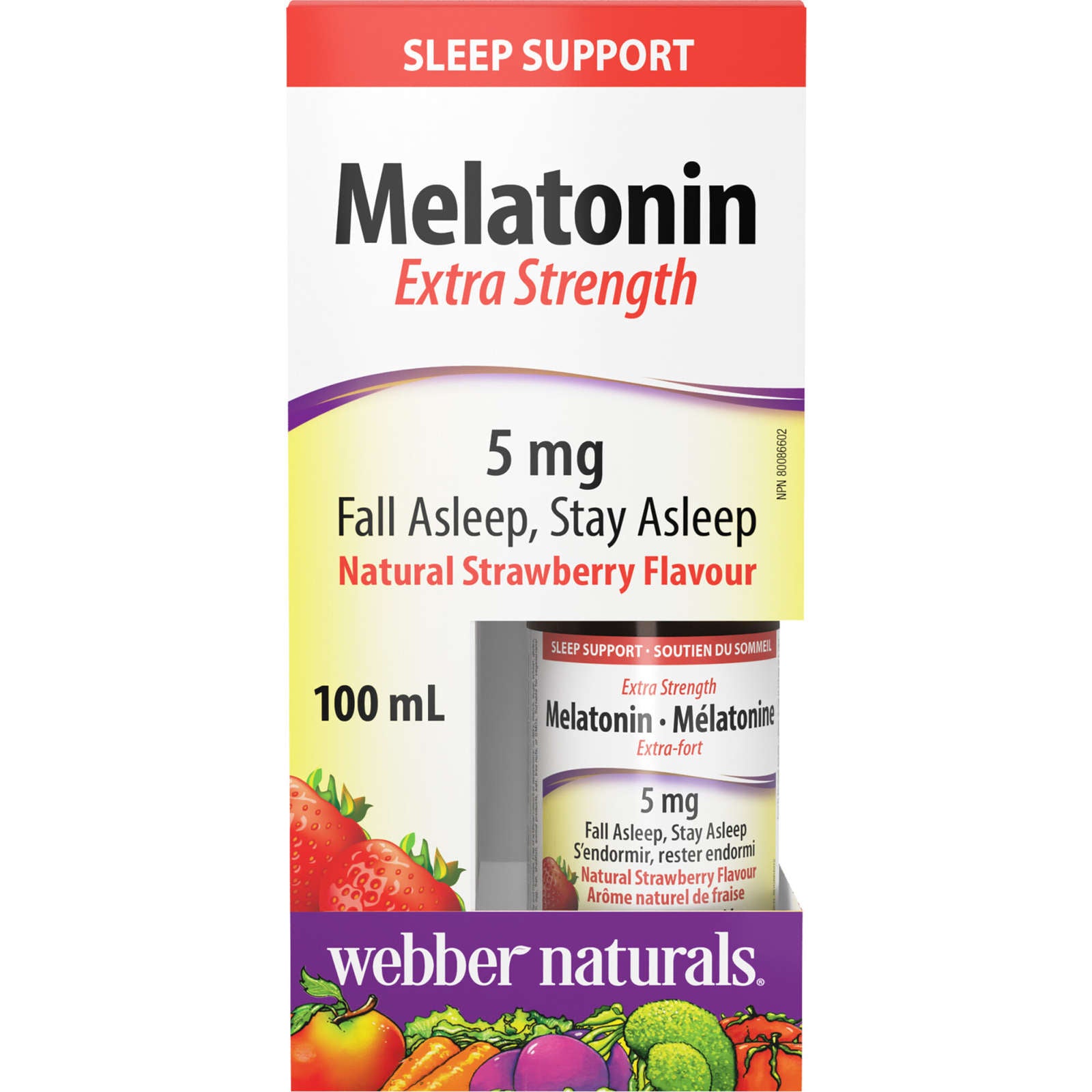 Melatonin Extra Strength 5 mg Natural Strawberry