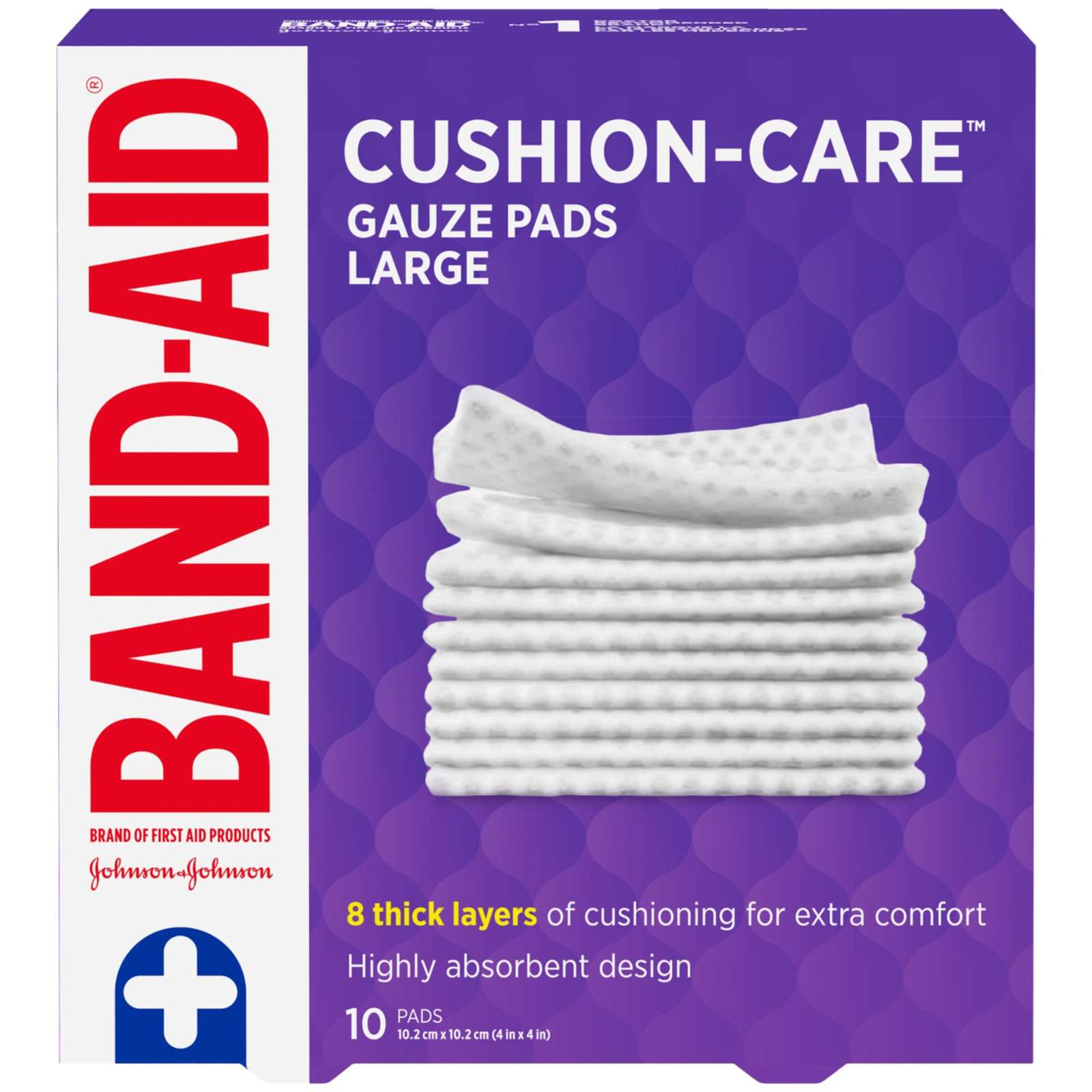 CUSHION-CARE Gauze Pads Large, 4 Inch by 4 Inch, 10 ea