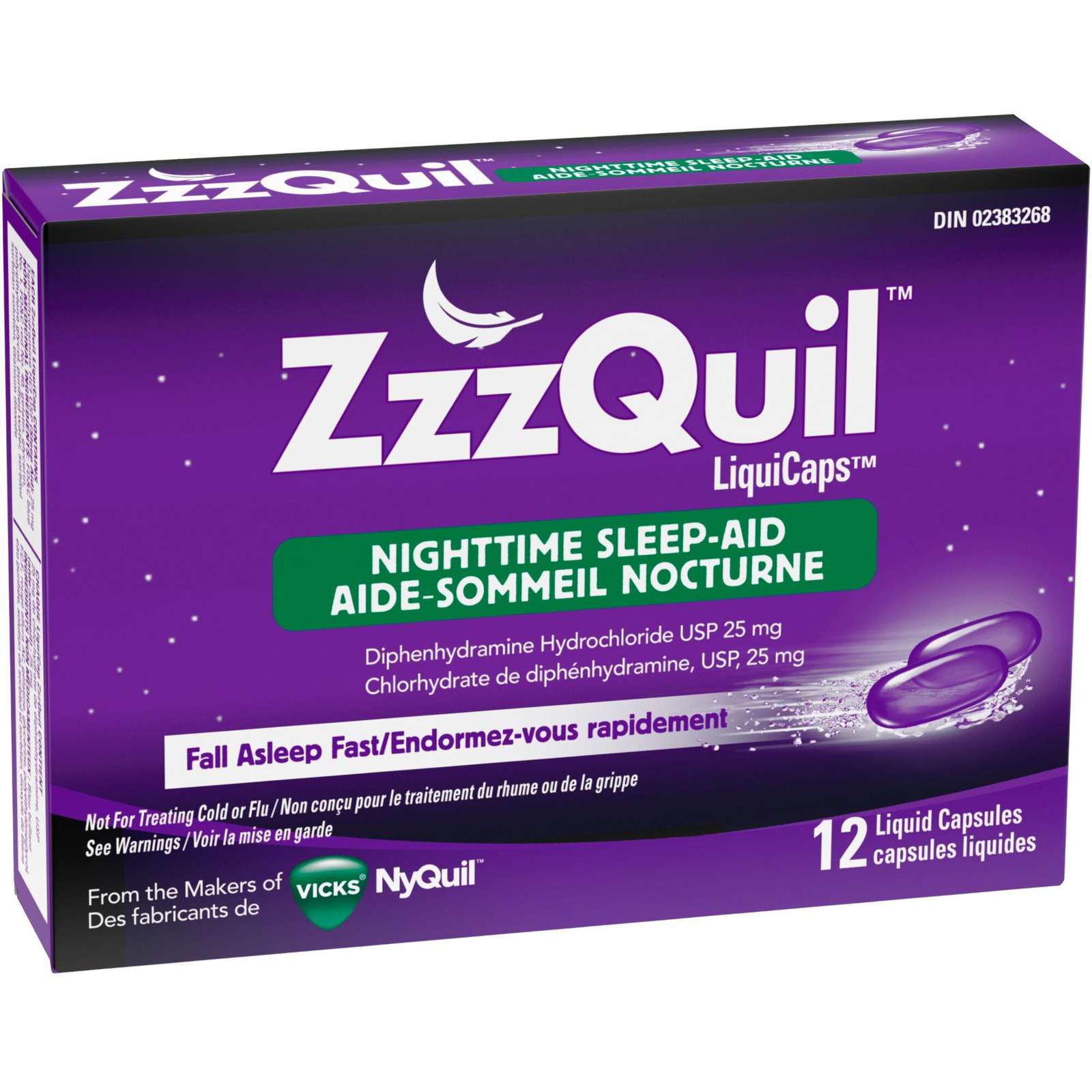 ZzzQuil Nighttime Sleep-Aid LiquiCaps, 12 Count