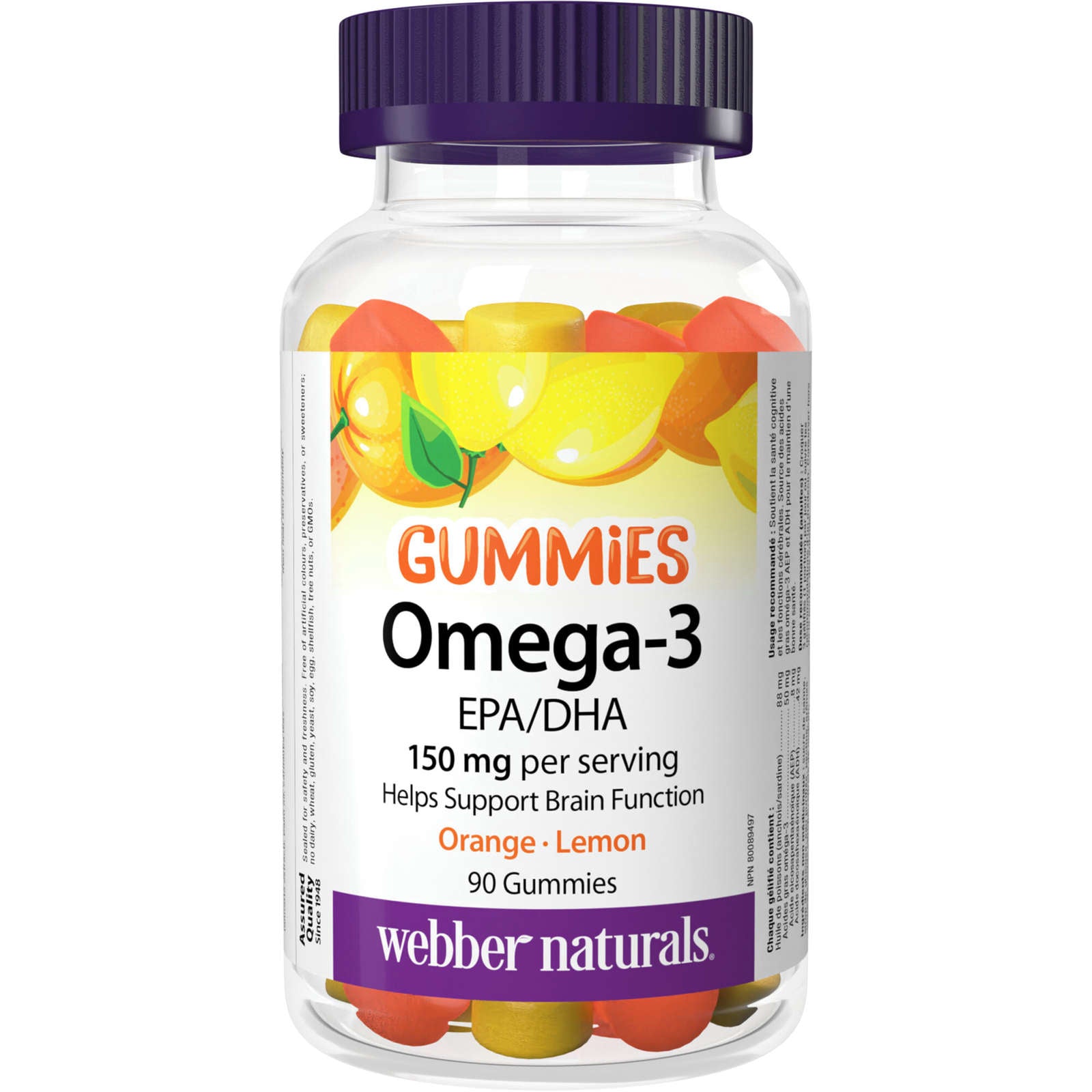 Omega-3 Gummies EPA/DHA 150 mg, Orange · Lemon