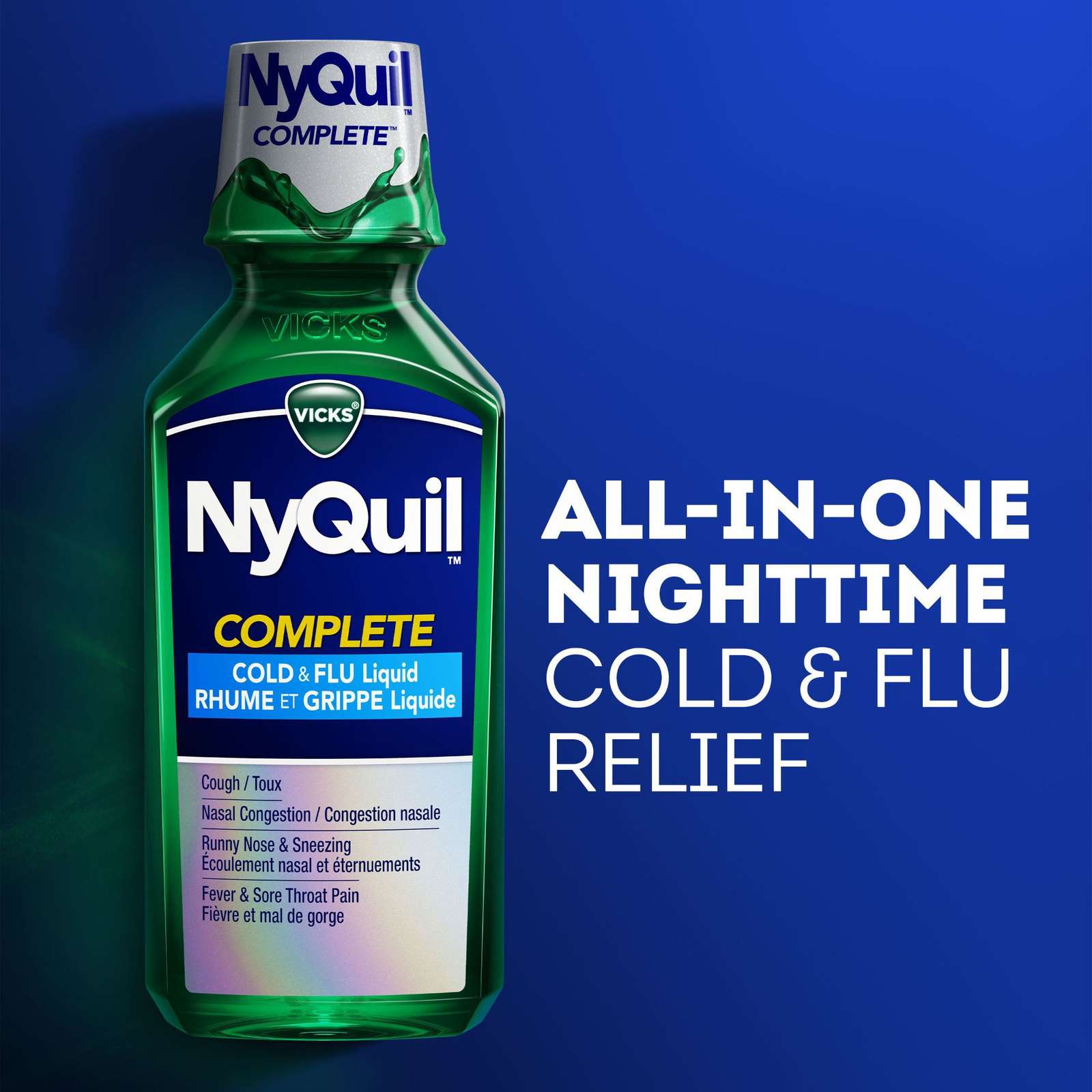 NyQuil COMPLETE Cold, Flu, and Congestion Medicine, 354 mL, Original Flavor
