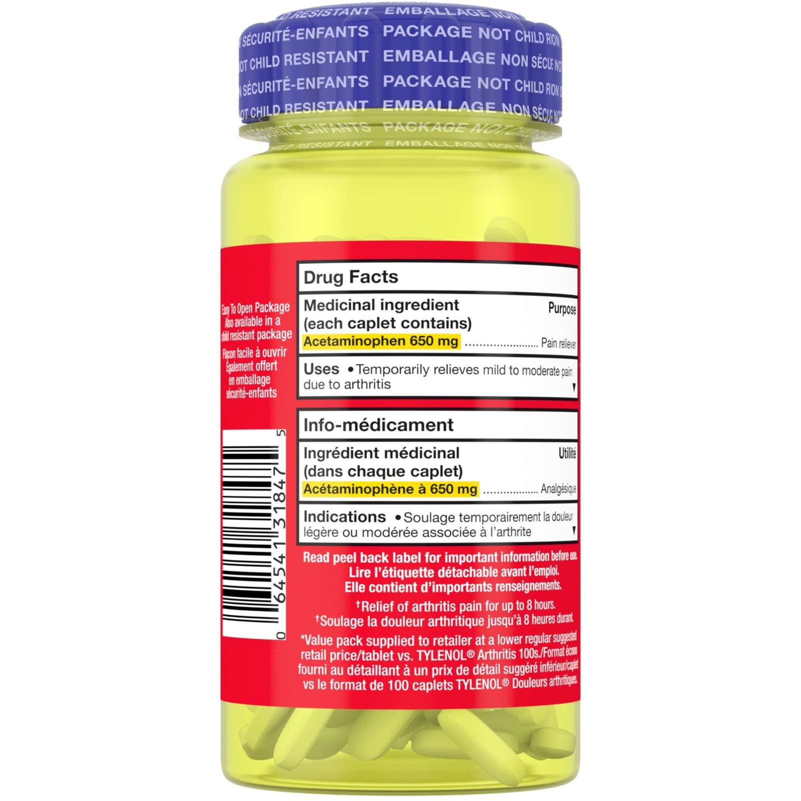 Arthritis Pain Relief Acetaminophen 650mg