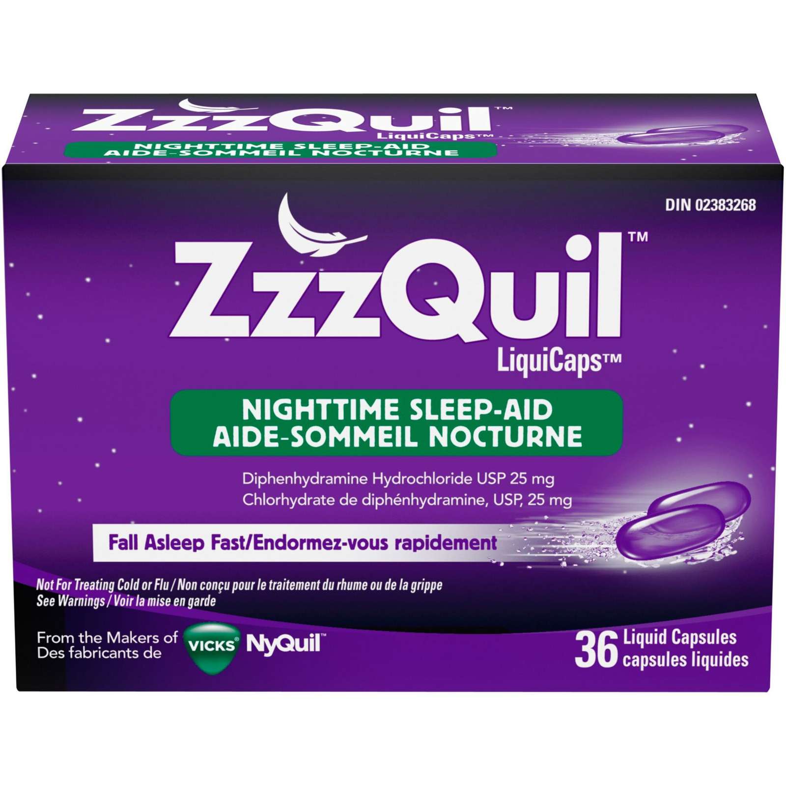 ZzzQuil Nighttime Sleep-Aid LiquiCaps, 36 Count