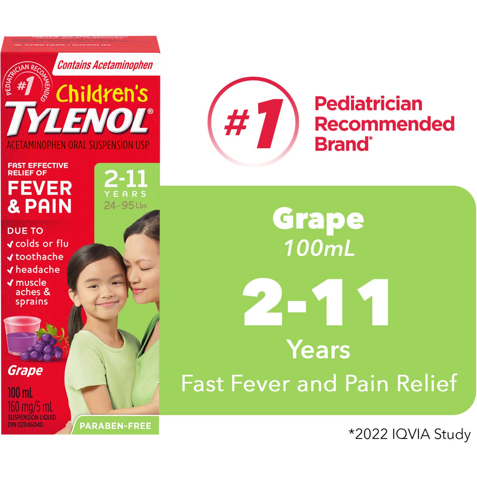 Children's Medicine, Fever & Pain, Grape Liquid