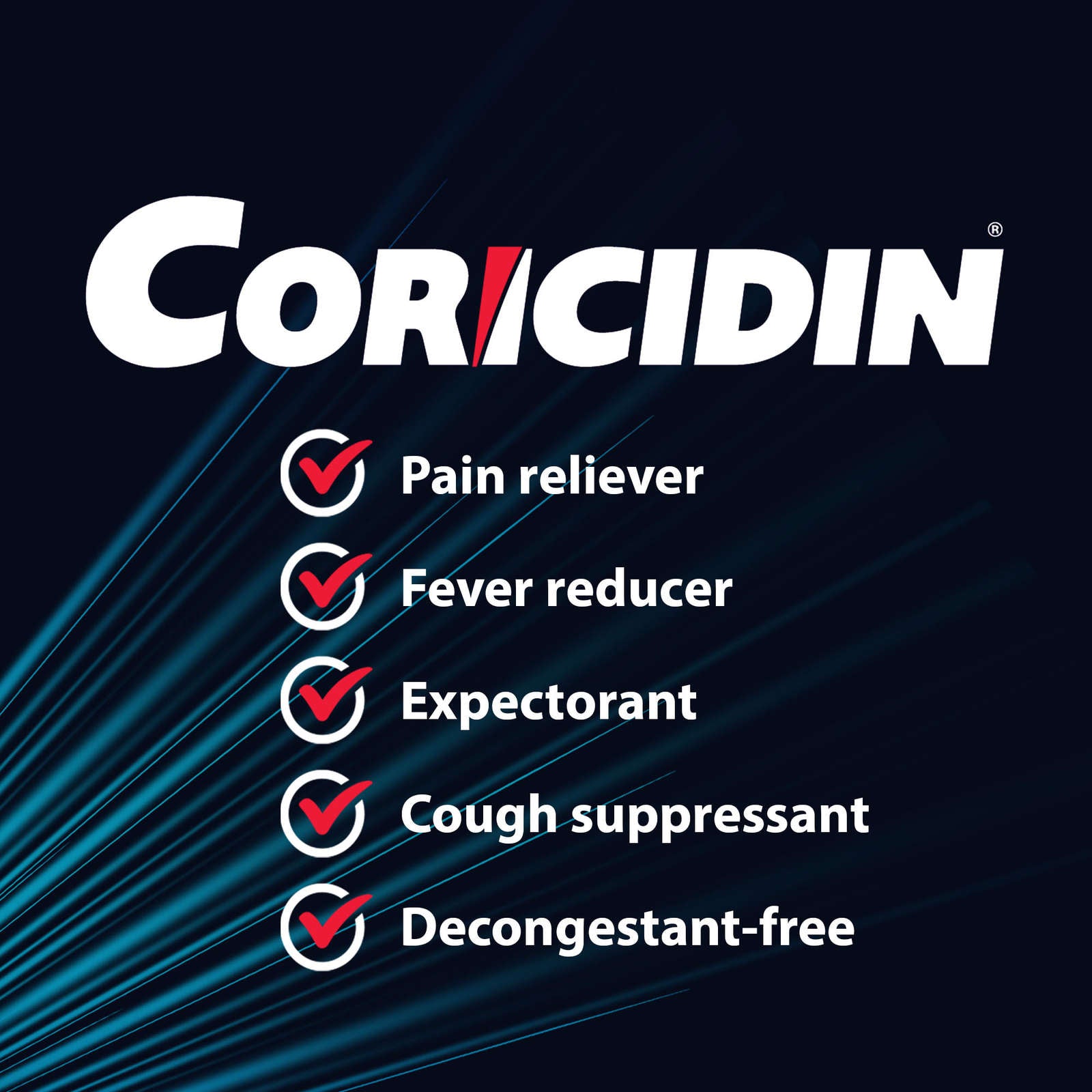 Coricidin Decongestant Free Cough and Cold Medicine - Cough, cold and flu medicine for adults – Effective Symptom Relief From Sore Throat, Cough, Chest Congestion, Fever, and Headaches, 24 Liquid Gels