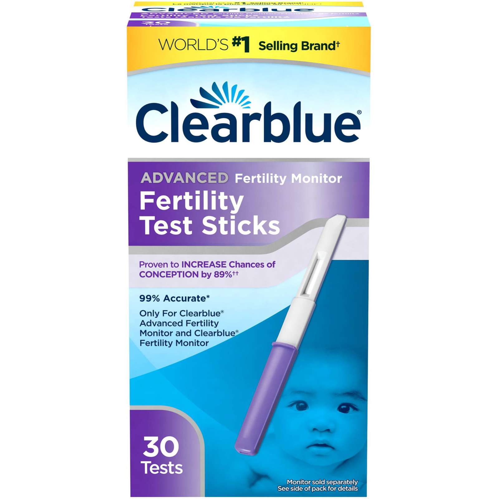 Advanced Fertility Monitor Fertility Test Sticks, 30 Fertility Test Sticks