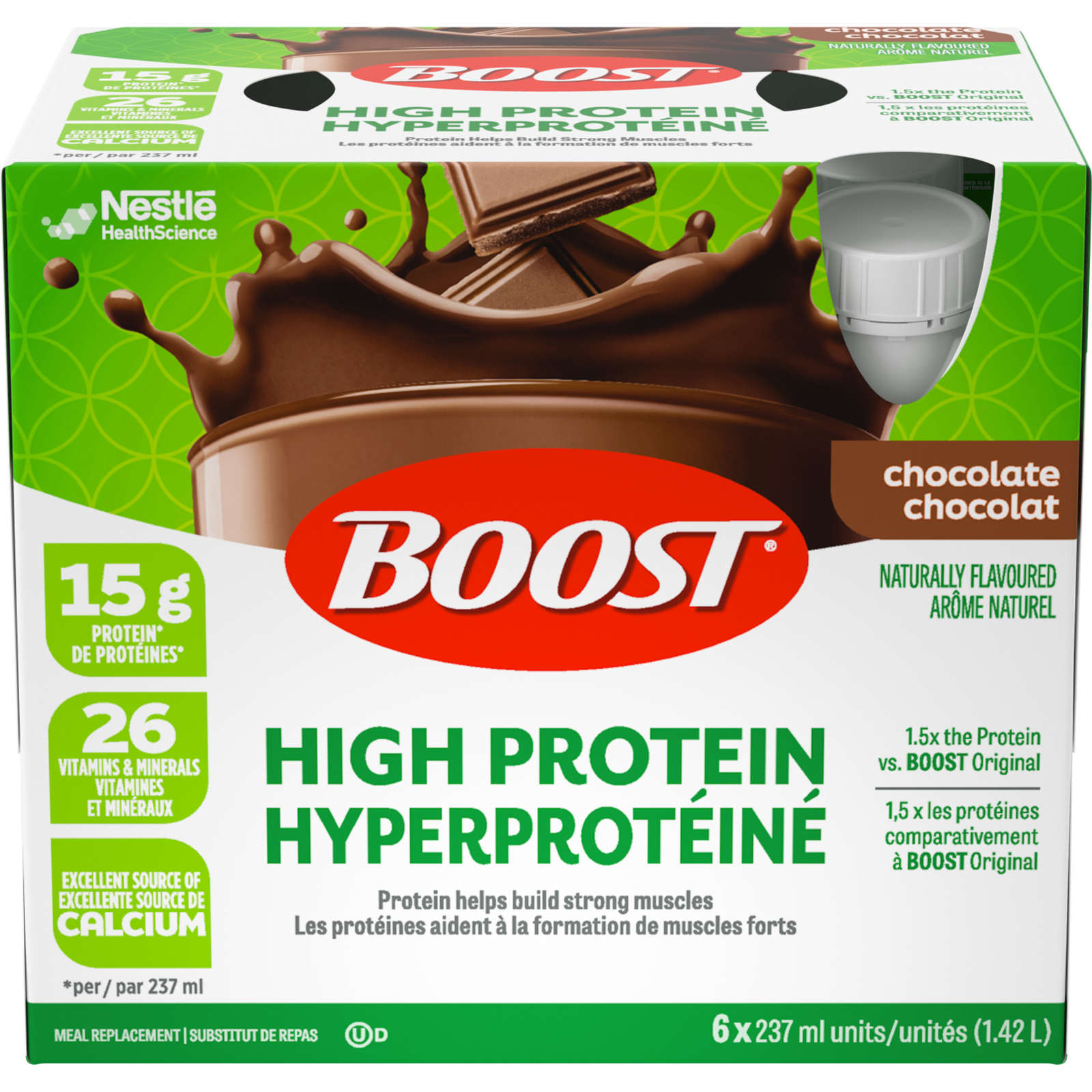 High Protein Chocolate Meal Replacement Drink, Pack of 6, 6 x 237 ml