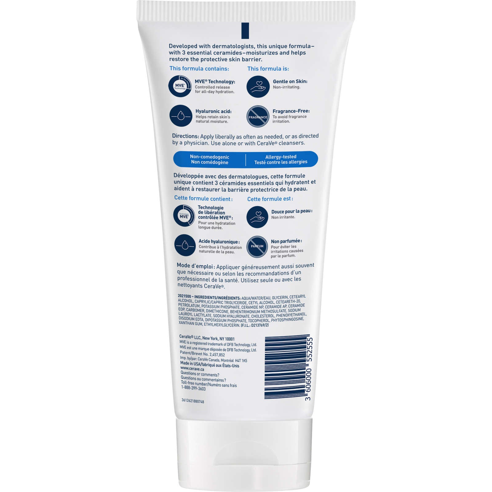 Moisturizing Cream Daily Face & Body Moisturizer for Dry Skin with Hyaluronic Acid & 3 Ceramides