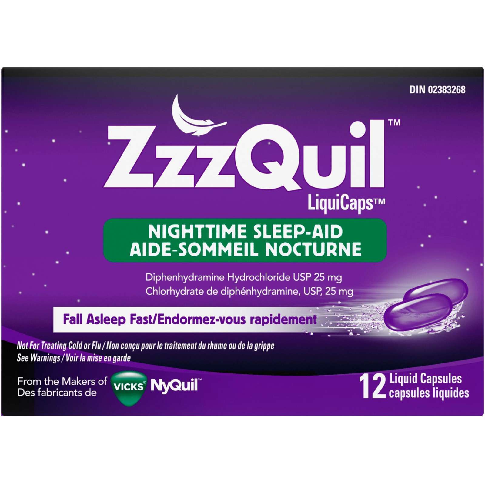 ZzzQuil Nighttime Sleep-Aid LiquiCaps, 12 Count