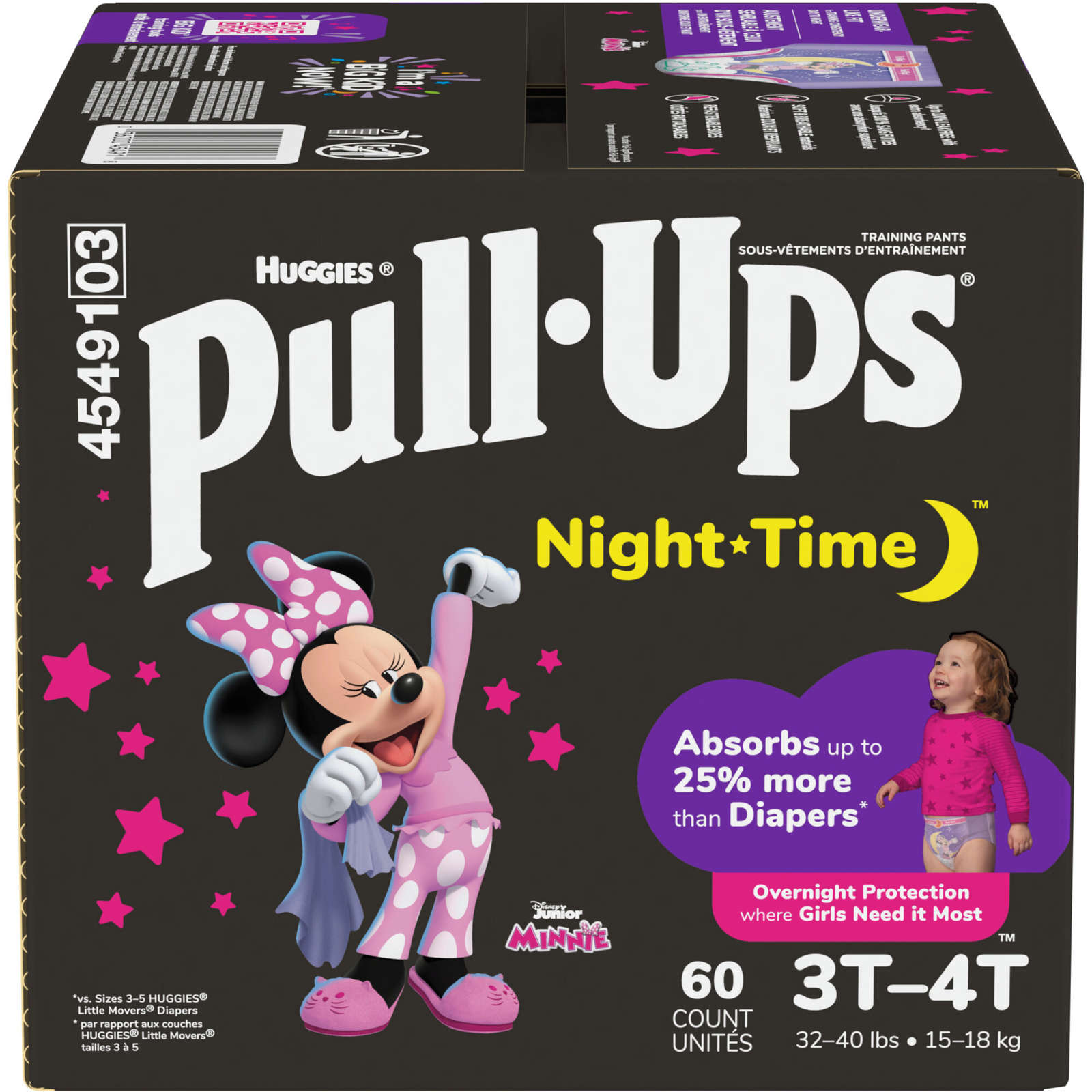 Pull-Ups Girls' Night-Time Potty Training Pants, 3T-4T, 60 Ct