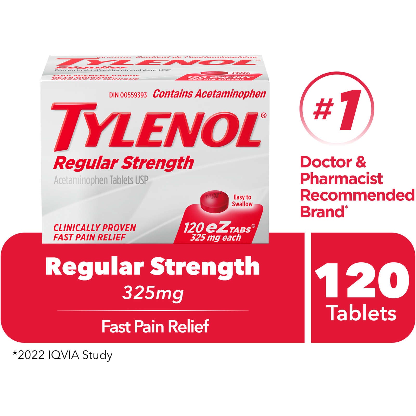 Regular Strength Pain Relief Acetaminophen 325mg EZTabs