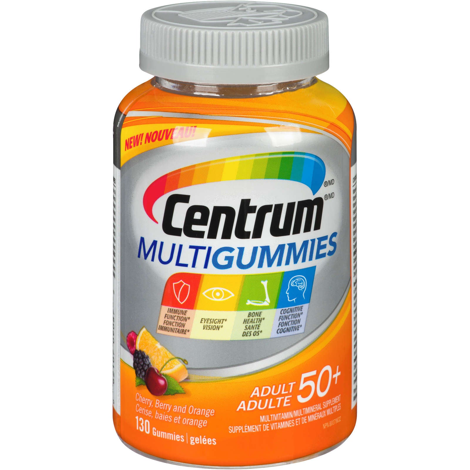 Centrum MultiGummies Adults 50+ Multivitamin Supplement Gummies, 130 Count